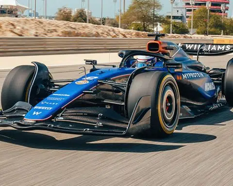 FW46 on track in Bahrain The Williams F1 2024 car