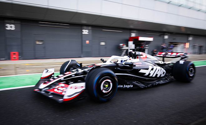 Haas VF-24 Shines in Silverstone Shakedown Event