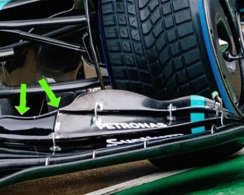 Mercedes' W15 Unveils Radical Front Wing at Silverstone