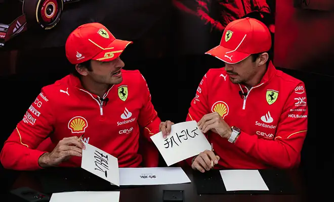 Leclerc Sainz Cautious on Ferrari's Japan GP Chances