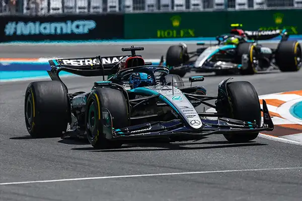 Mercedes F1 Settles for 7th and 8th on Miami Grid