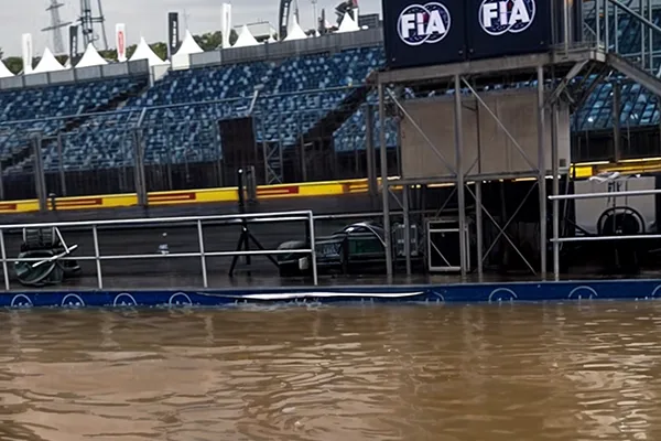 Pit Lane Paddock Underwater at F1 Hungary