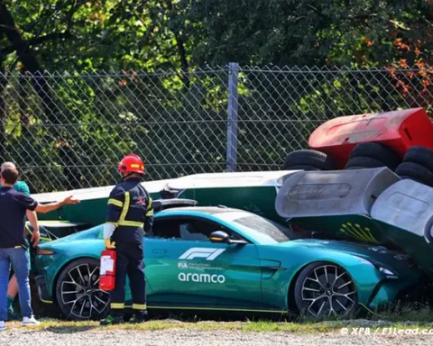 F1 Reel Monza's Safety Car Wreck, Maylander Safe