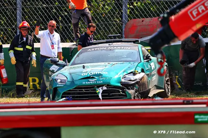 F1 Reel Monza's Safety Car Wreck, Maylander Safe