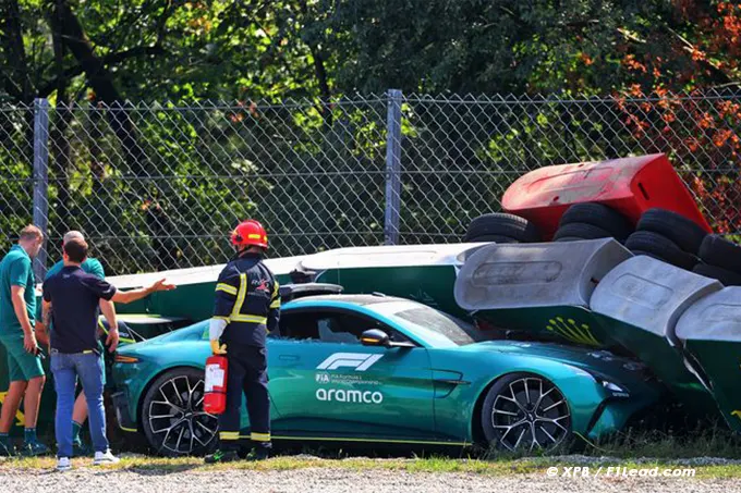 F1 Reel Monza's Safety Car Wreck, Maylander Safe