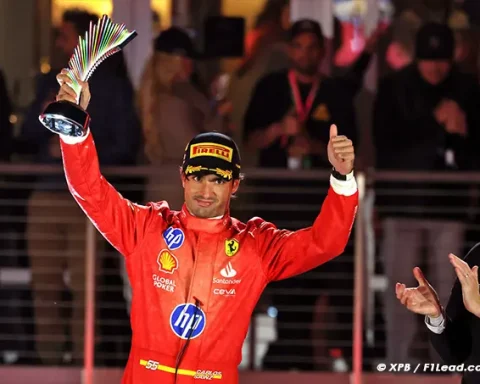 Carlos Sainz finished on the podium at the Las Vegas Grand Prix