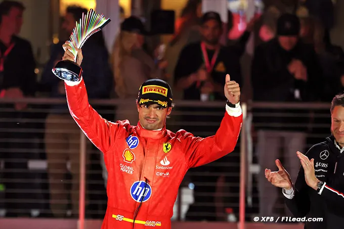 Carlos Sainz finished on the podium at the Las Vegas Grand Prix