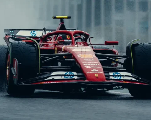 Sainz Battles with Unpredictable SF-24 in Wet Conditions