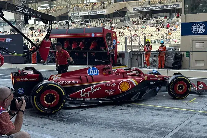 Leclerc Leads in Abu Dhabi FP1 Faces Grid Penalty