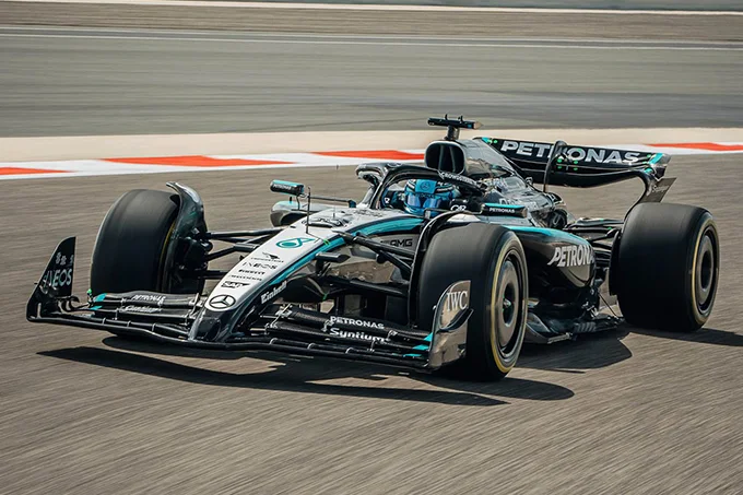 Russell, Antonelli Take Turns as Mercedes W16 Debuts